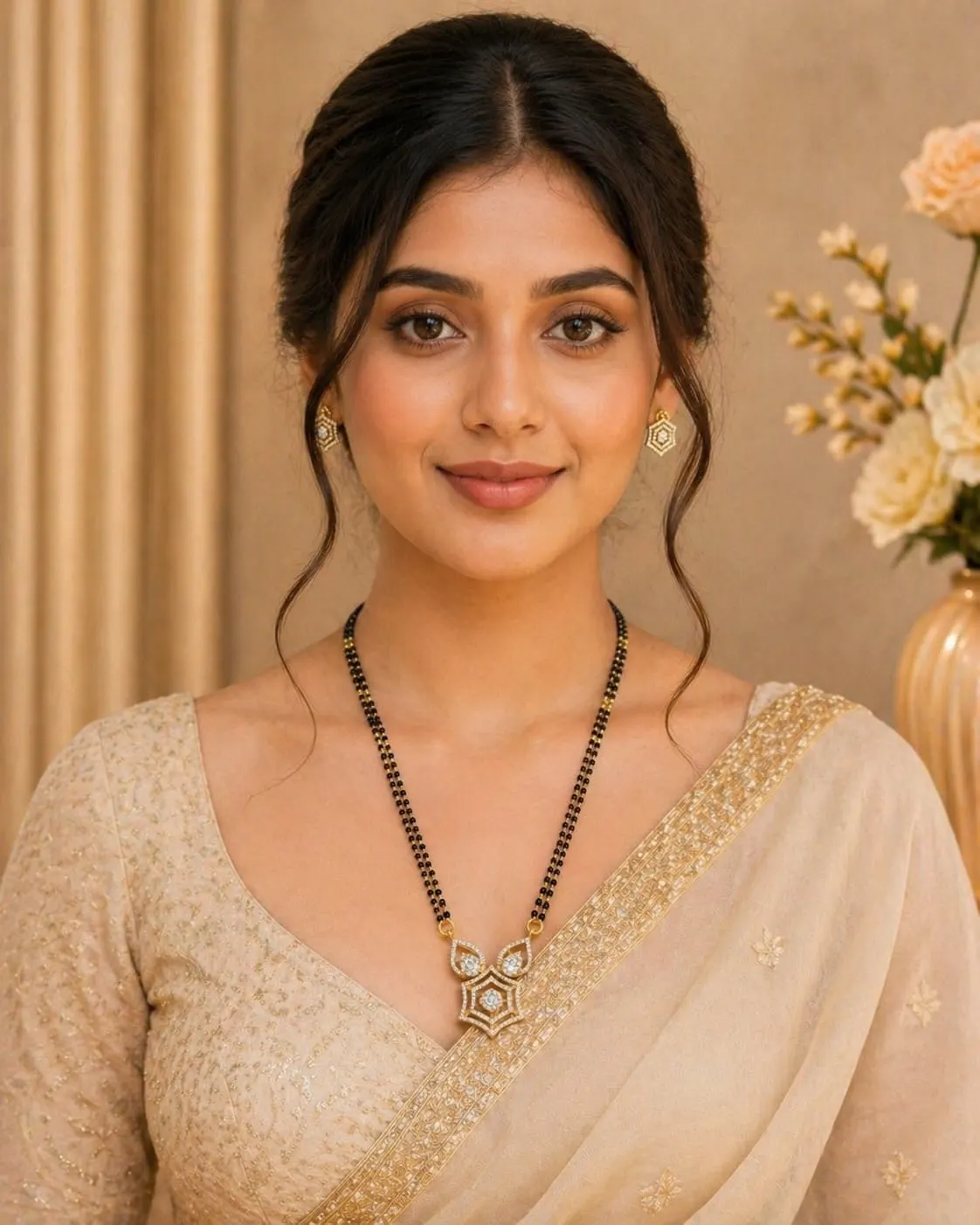 Elegant Black Beaded Mangalsutra with Designer Pendant for Women - product image 2