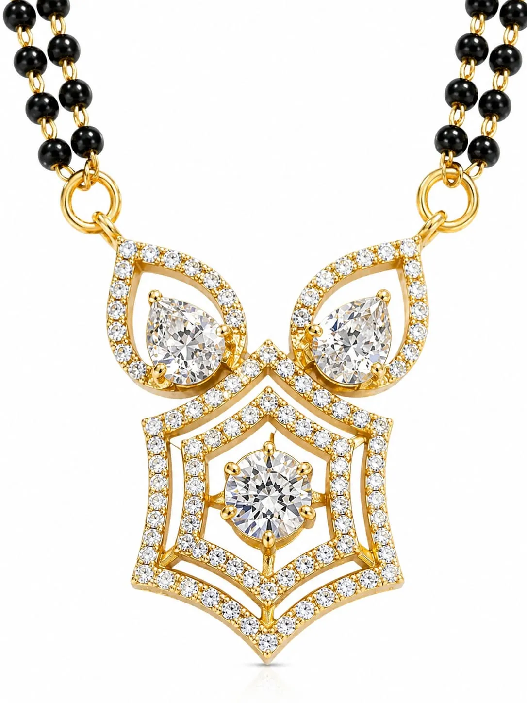 Elegant Black Beaded Mangalsutra with Designer Pendant for Women - product image 4