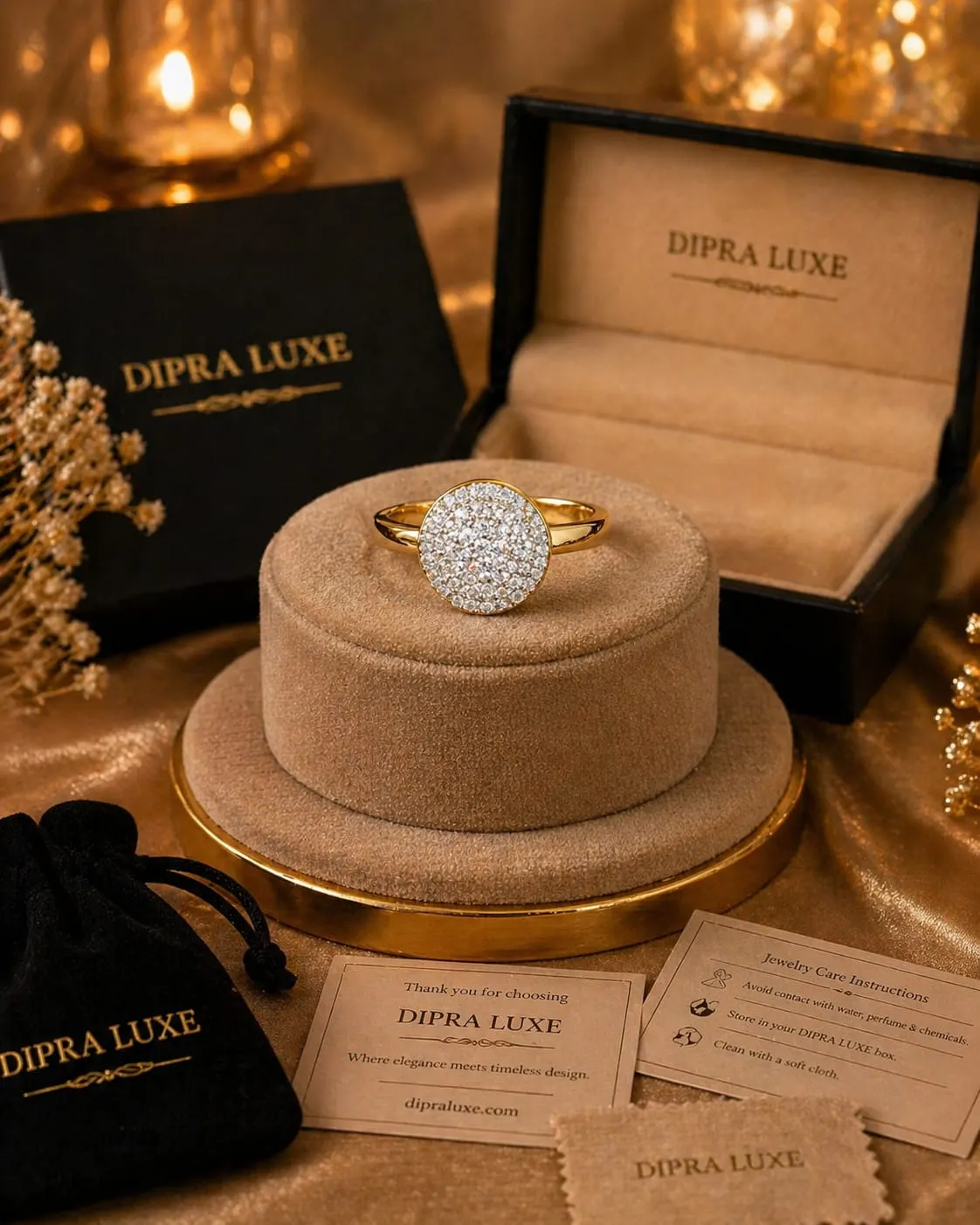 Luna Royale American Diamond Ring (Gold Finish, Size 15) - product image 4