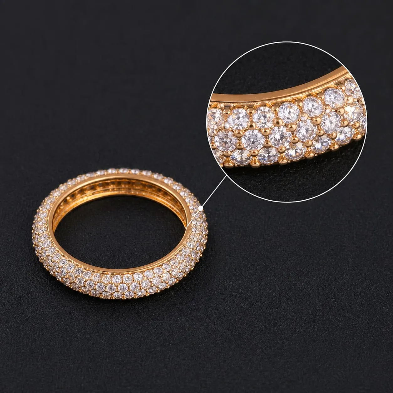 Dipra Luxe Premium AD Eternity Ring for Women (Gold Plated, Full Diamond Look Studded Band) - product image 4