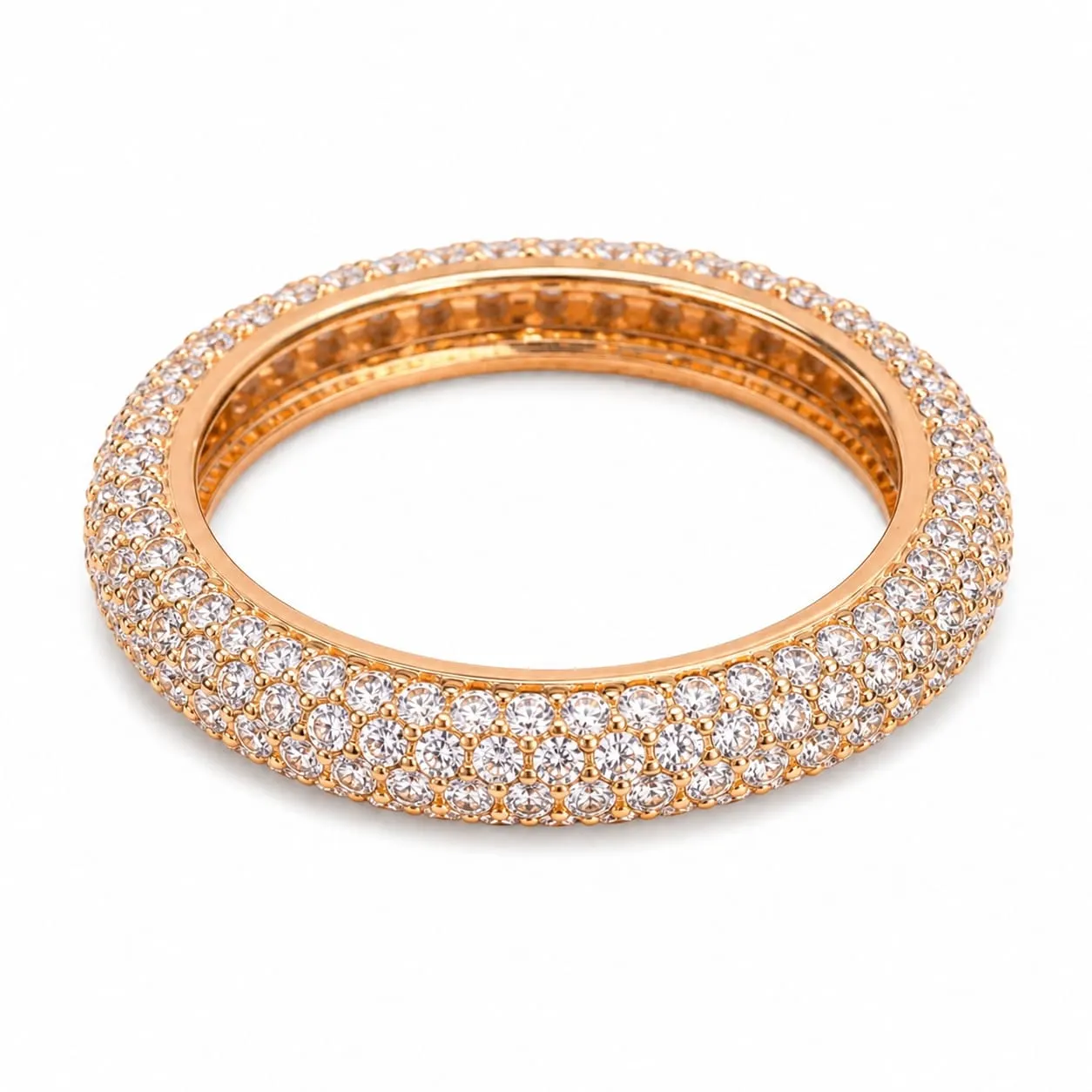 Dipra Luxe Premium AD Eternity Ring for Women (Gold Plated, Full Diamond Look Studded Band) - product image 1